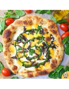 Pizza de Setas y Pesto Verde